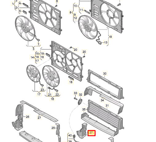 NEW AUDI Q3 F3 SPORTBACK RIGHT RADIATOR AIR DUCT 83A121284L ORIGINAL