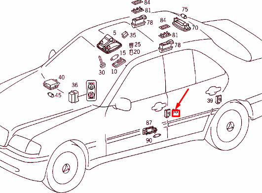 NEW MERCEDES-BENZ C W202 FRONT LEFT DOOR CONTACT SWITCH LHD A2028209510 ORIGINAL