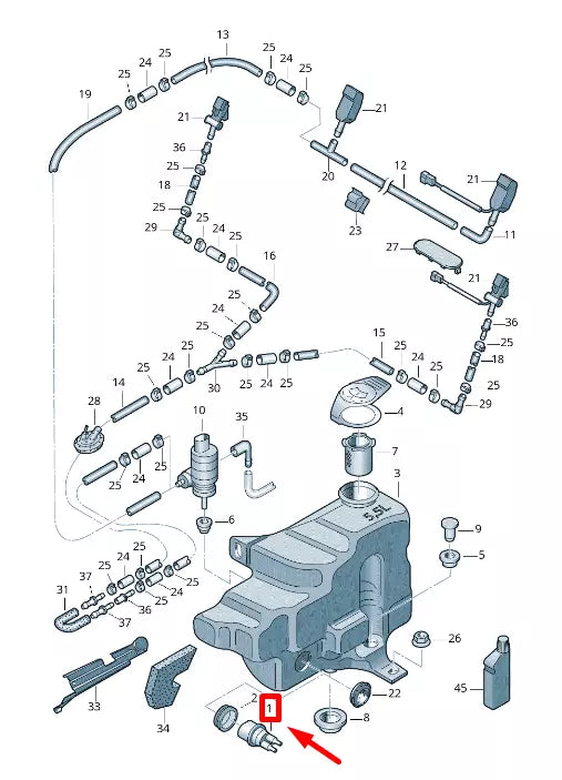 NEW AUDI A1 8X WINDSCREEN WASHER WATER LEVEL SWITCH 7M0919376 ORIGINAL