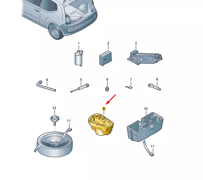 NEW VOLKSWAGEN UP TOOL BOX FOAM 1S0012115P ORIGINAL