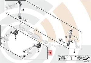 NEW BMW E60 SWAY ANTI-ROLL BAR RUBBER MOUNT REPAIR KIT 2347938 31352347938