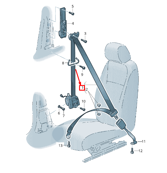 new skoda karoq nu front left seatbelt 57a857705a raa 57a857705araa original