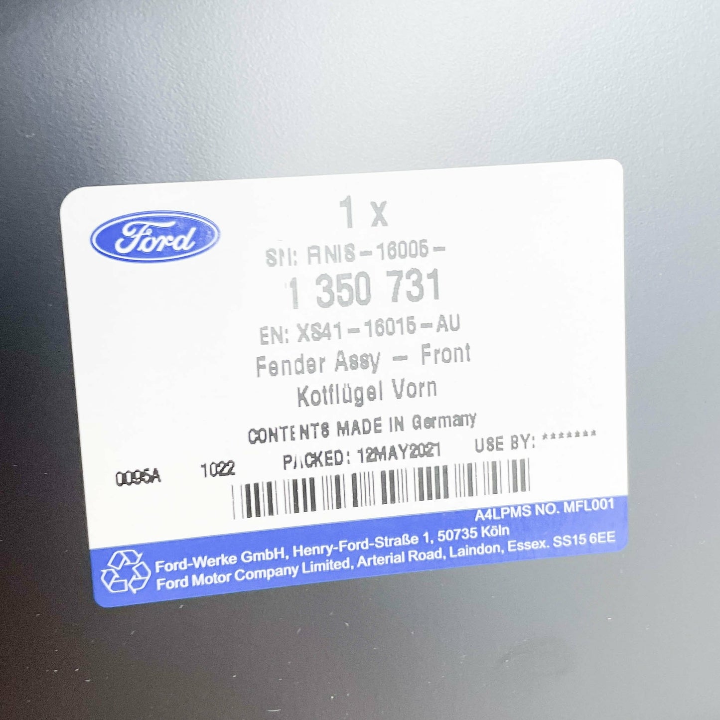 new ford focus mk1 front right fender xs41-16015-au 1350731 original