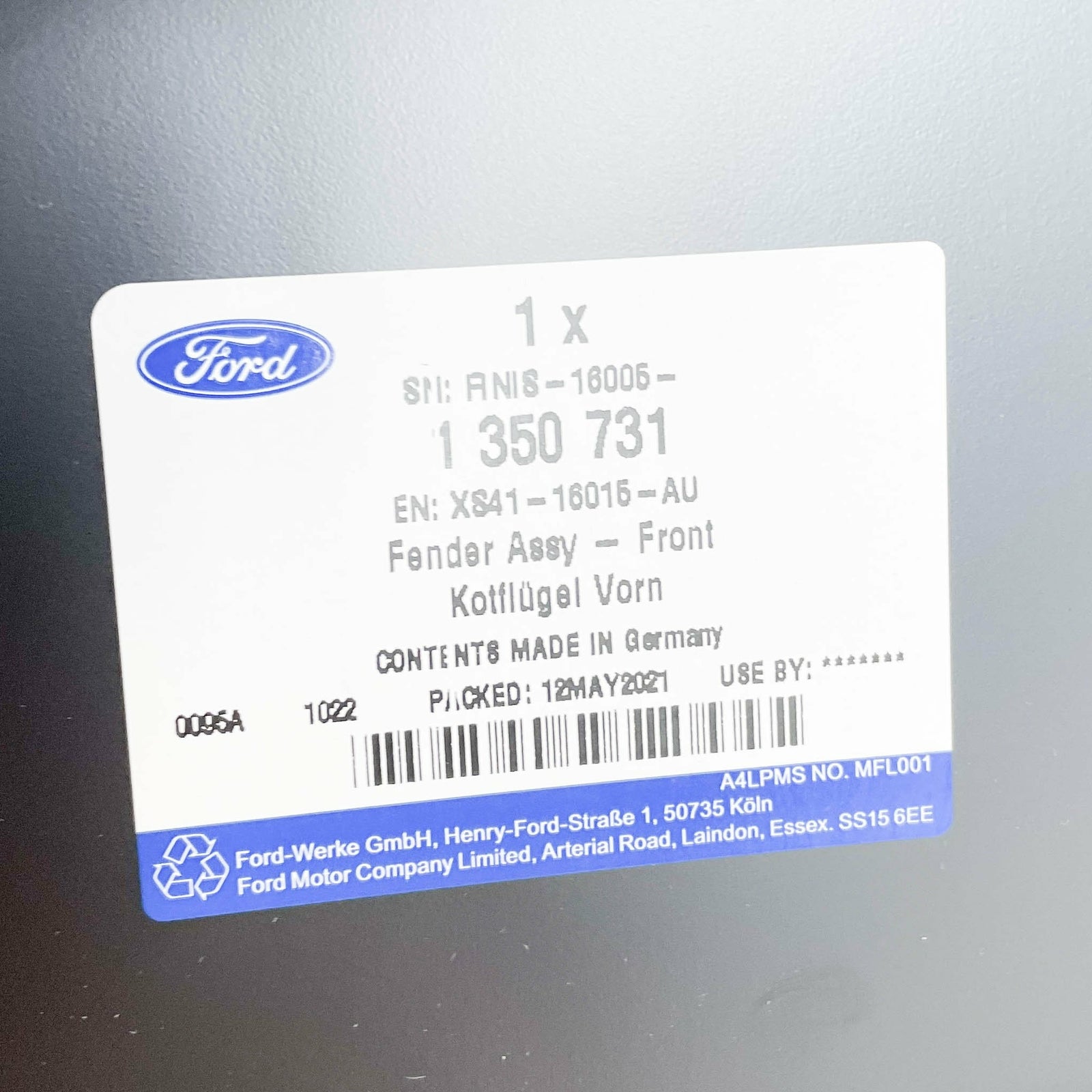 new ford focus mk1 front right fender xs41-16015-au 1350731 original