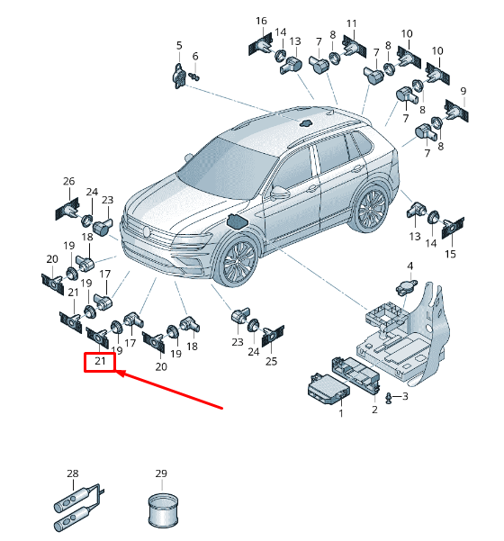 new skoda octavia 5e mk3 left parking sensor bracket 5e0919485h original