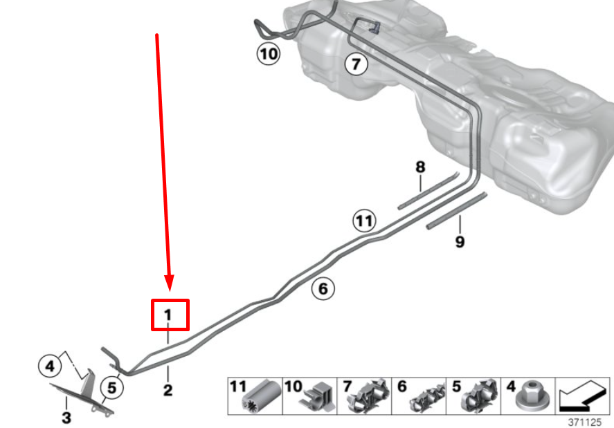 new bmw 2 coupe f87 fuel feed line 16127244751 7244751 original