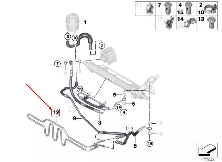 NEW BMW 1 E87 POWER STEERING COOLER 17117522119 7522119 ORIGINAL