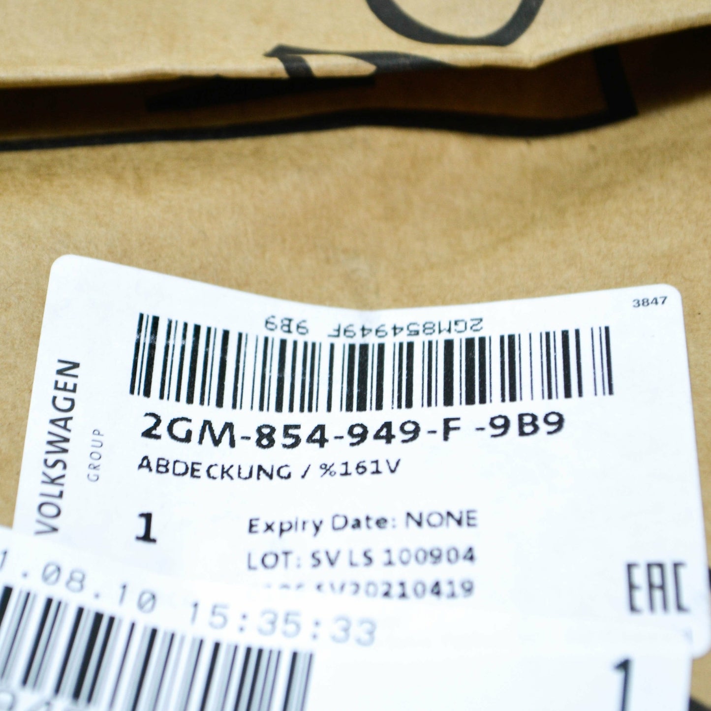 new vw t-cross c11 rear left door lower molding 2gm854949f9b9 original