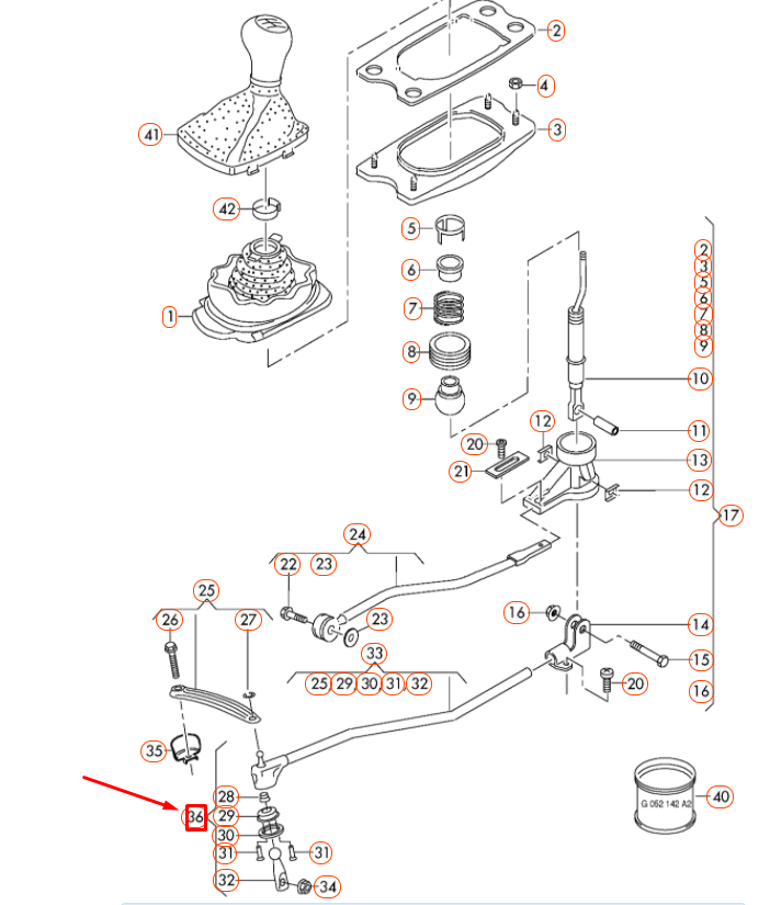 NEW AUDI A4 B8 GEARBOX SHIFT LEVER REPAIR KIT 8K0798151 ORIGINAL