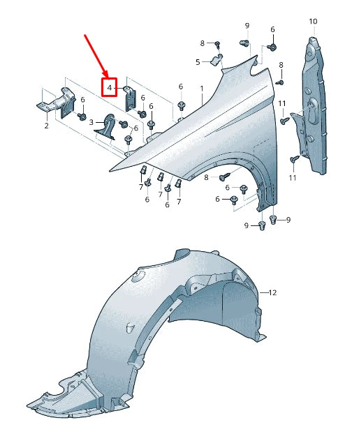 NEW SEAT ARONA KJ LEFT CENTER FENDER BRACKET 6F0821431B ORIGINAL