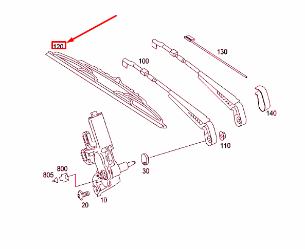 NEW MERCEDES-BENZ SPRINTER 906 REAR DOOR WIPER BLADE A0018203845 ORIGINAL
