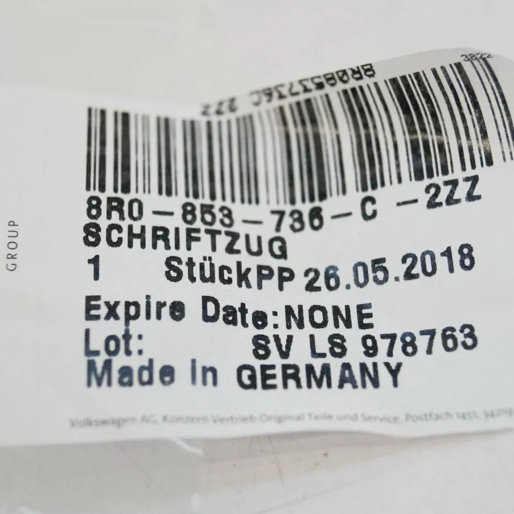 NEW AUDI Q5 8R QUATTRO TEXT BADGE 8R0853736C2ZZ ORIGINAL