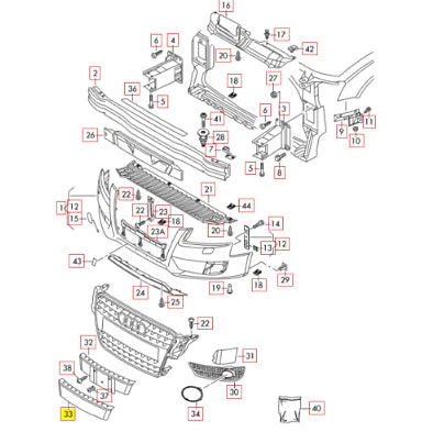 NEW AUDI A4 B8 FRONT BUMPER LICENSE PLATE FILLER TRIM 8K0807287A1RR