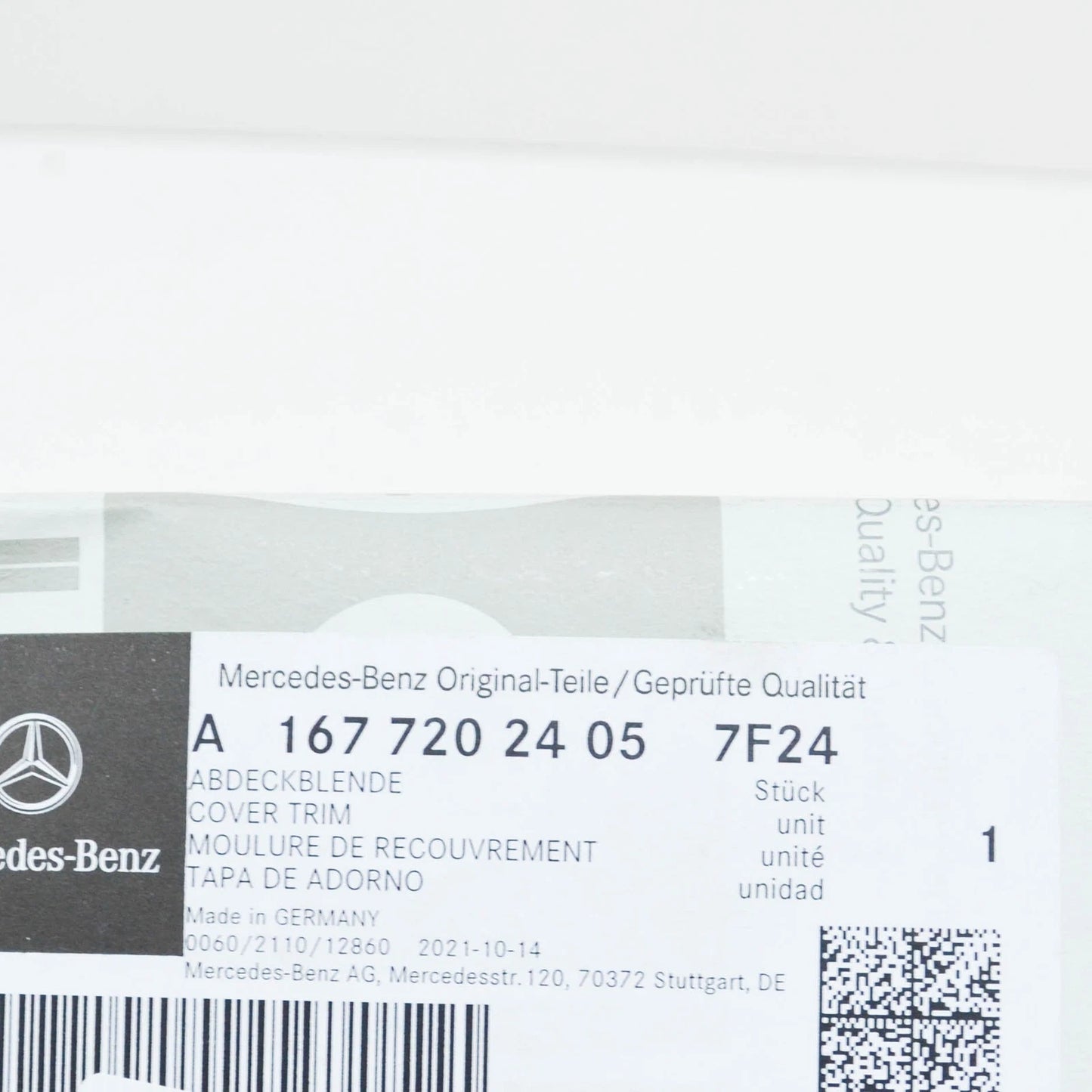 NEW MB GLE W167 FRONT RIGHT DOOR MIRROR TRIANGLE COVER A16772024057F24