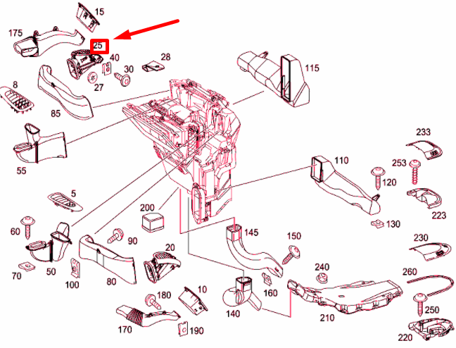 NEW MB VITO W639 DASHBOARD RIGHT OUTSIDE LATERAL NOZZLE A63983002549F75 ORIGINAL