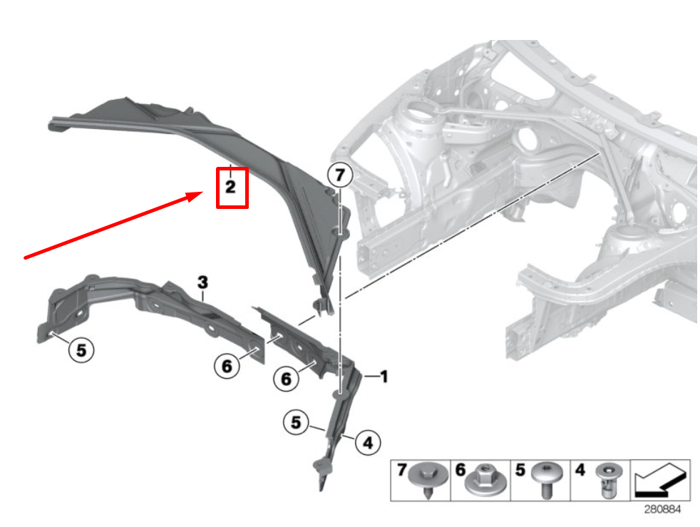 new bmw 3 f80 equipment area top partition 8061866 51758061866 original