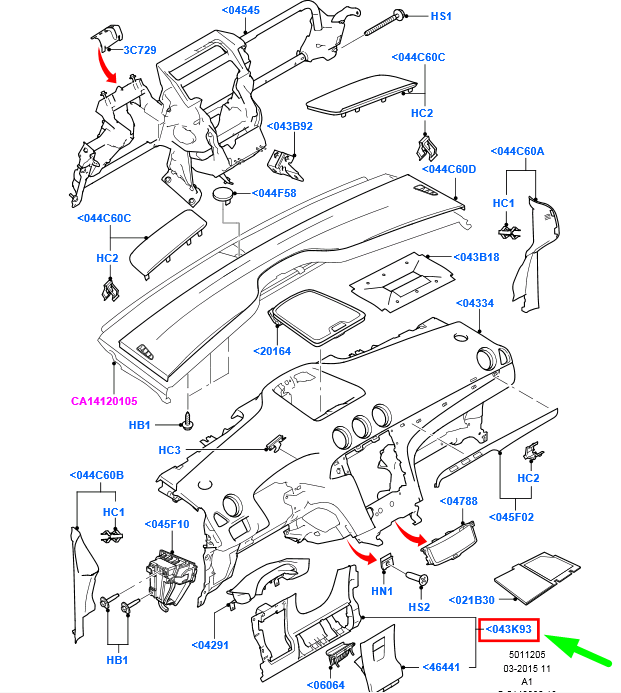 new ford galaxy mk2 instrument panel left cover lhd 1681721 original