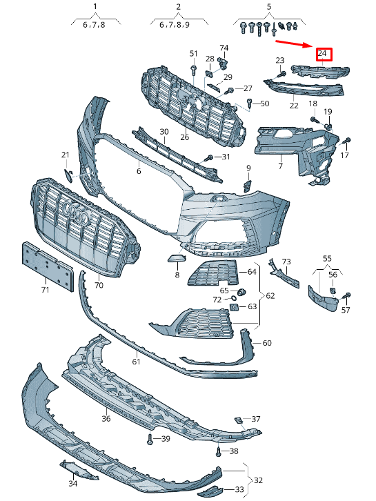 NEW AUDI Q7 4M FRONT RIGHT BUMPER END CAP 4M0807750D ORIGINAL