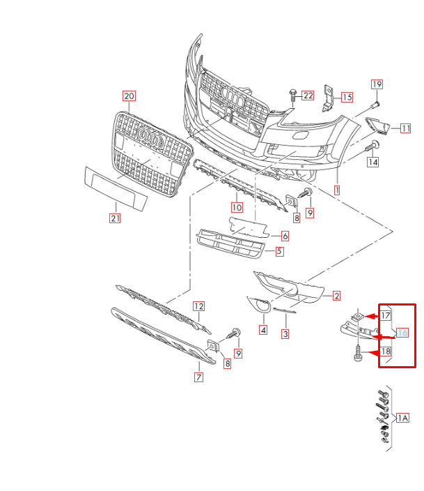 NEW AUDI Q7 4L FRONT RIGHT SIDE WING FENDER SPOILER 4L0807514D 2015 ORIGINAL