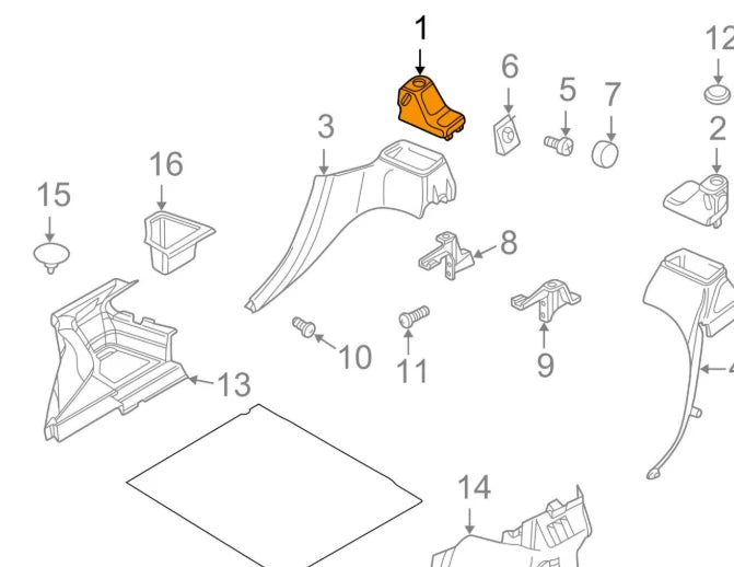 NEW BMW Z3 E36 FRONT RIGHT INTERIOR PANEL TOP LATERAL TRIM 51438399962 ORIGINAL