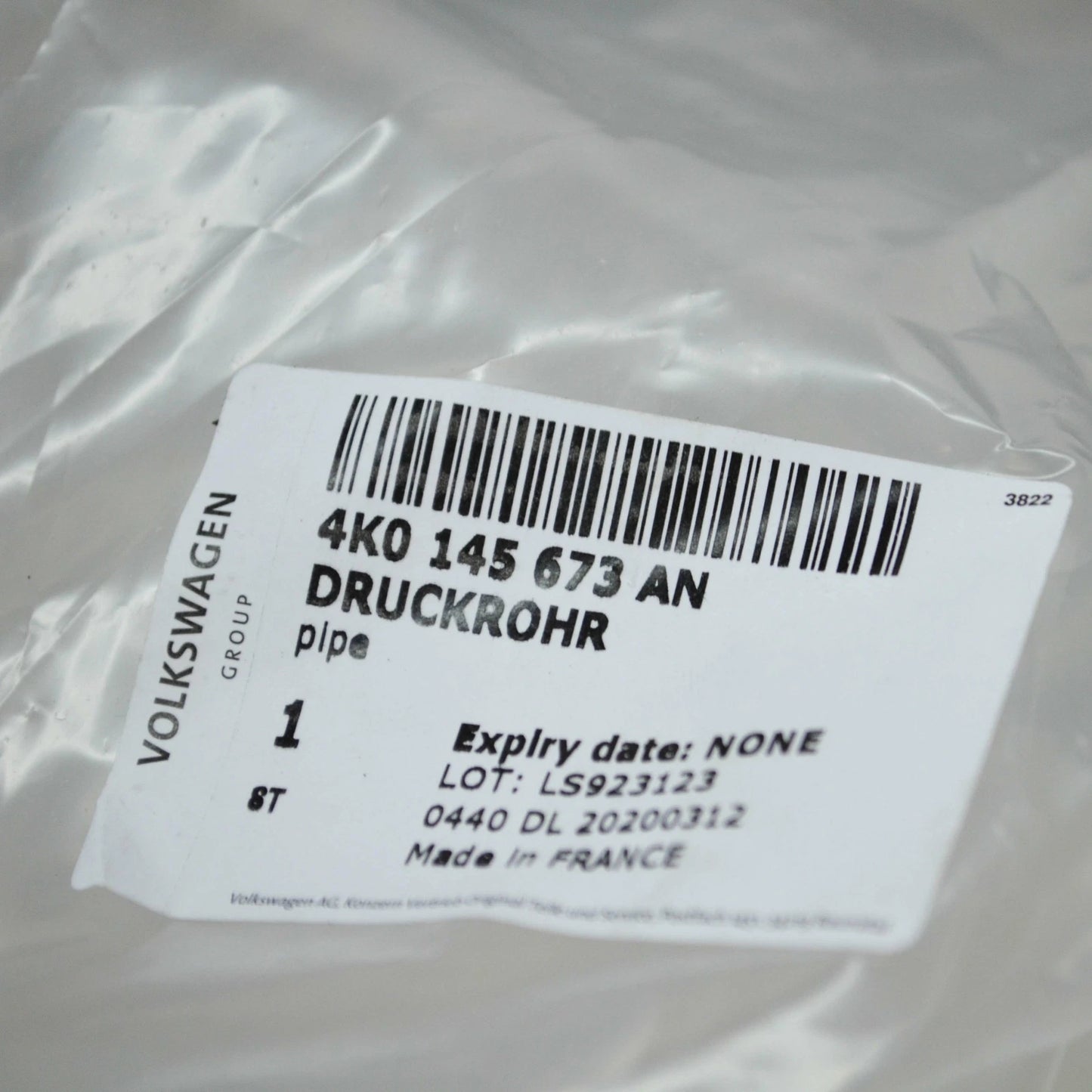 NEW AUDI A6 S6 C8 LEFT SIDE INTERCOOLER PRESSURE HOSE 4K0145673AN