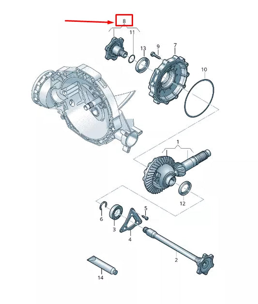 NEW AUDI Q5 8R FRONT RIGHT FLANGED SHAFT 0B4409344A ORIGINAL