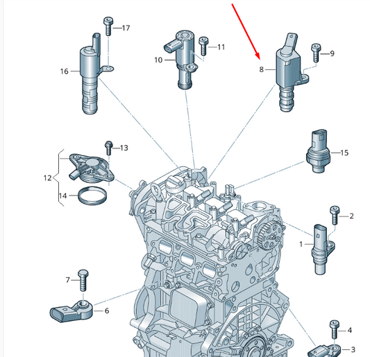 new seat ateca kh7 oil control valve 05c906455a original