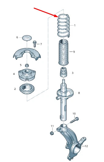 NEW AUDI A1 8X FRONT COIL SPRING 6Q0411105AA