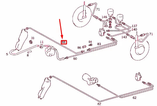 NEW MERCEDES-BENZ E W124 HYDRAULIC HOSE A124320927264 ORIGINAL