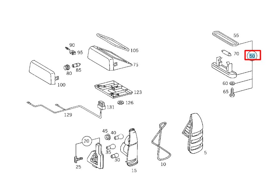 NEW MERCEDES-BENZ C W202 LICENSE PLATE LIGHT A124820025664 ORIGINAL