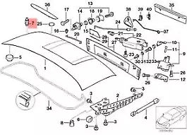 NEW BMW 3 E46 CABRIO TRUNK LID BUFFER STOP W EJECTOR 51248137994 ORIGINAL
