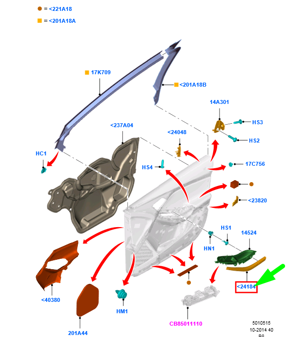 new ford focus mk3 c346 front right door armrest insert trim 1802368 original