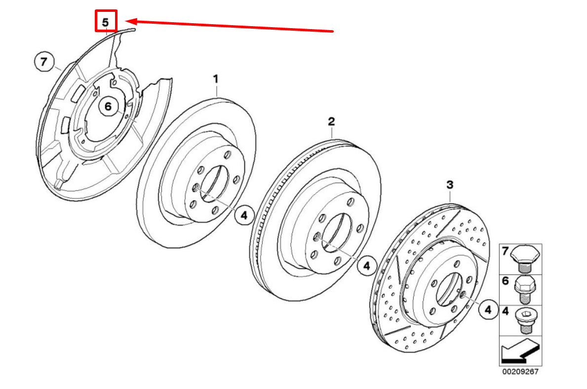 new bmw 1 coupe e82 rear right brake disc protection 34216792240 6792240