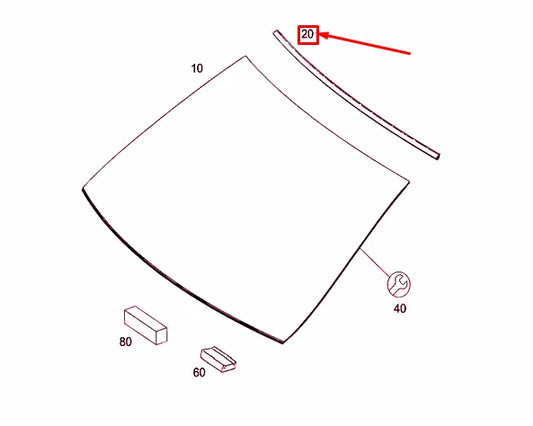 NEW MERCEDES-BENZ GLK X204 FRONT WINDSHIELD TOP SEAL A2046710420 ORIGINAL