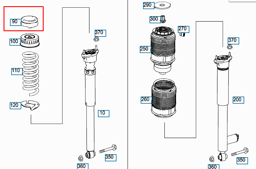 NEW MERCEDES-BENZ E W212 REAR UPPER COIL SPRING SEAT SHIM A2103250184 ORIGINAL