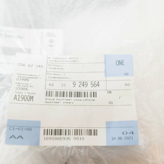 NEW BMW 1 F20 HEADLINER TRIM BLACK 61319249564 9249564 2012 ORIGINAL