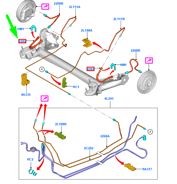 new ford ecosport mk2 rear brake hose pipe assy cn15-2282-ca 1932117 original