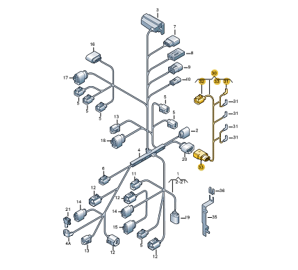 new volkswagen crafter 2e glow plug connector harness 076971277 original