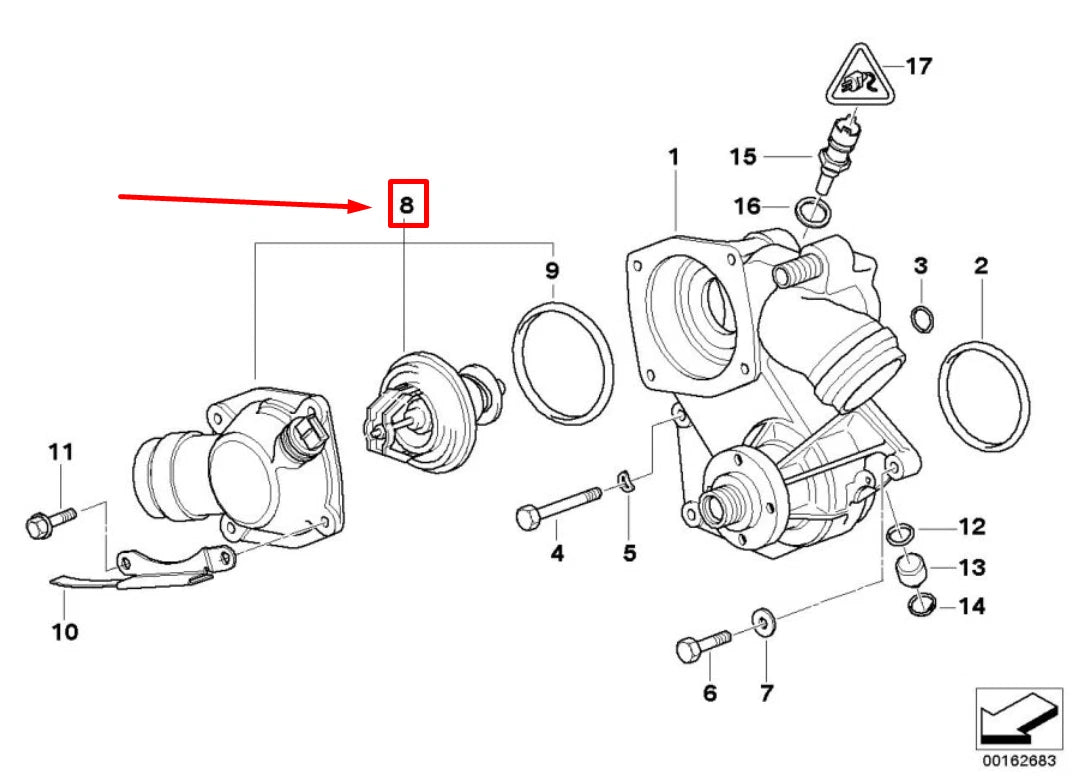 NEW BMW 7 E38 THERMOSTAT 1436852 11531436852 ORIGINAL
