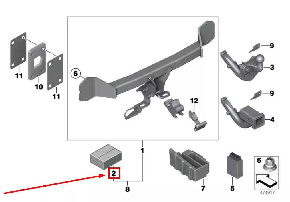 NEW BMW X3 F25 TRAILER HITCH WIRING HARNESS 2287406 82112287406 ORIGINAL