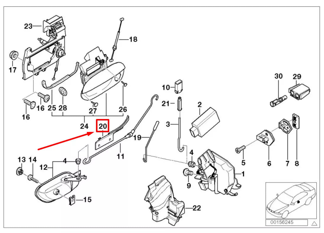 NEW BMW 7 E38 FRONT LEFT DOOR BRACKET 8215699 51218215699 ORIGINAL