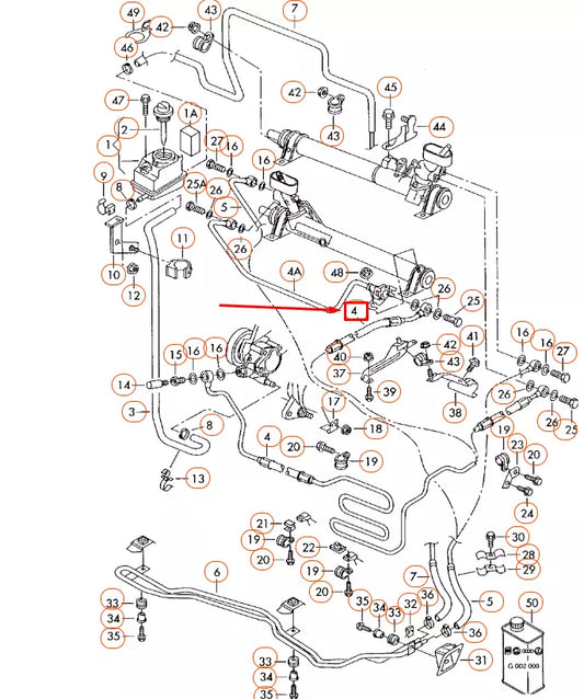 NEW AUDI TT 8N POWER STEERING PRESSURE HOSE 8N0422893P ORIGINAL
