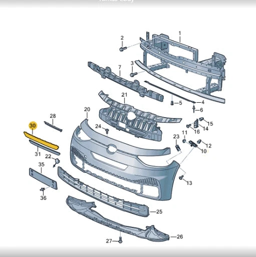 NEW VOLKSWAGEN ID.3 FRONT BUMPER CENTER RADAR SENSOR TRIM 10A807185AC7A