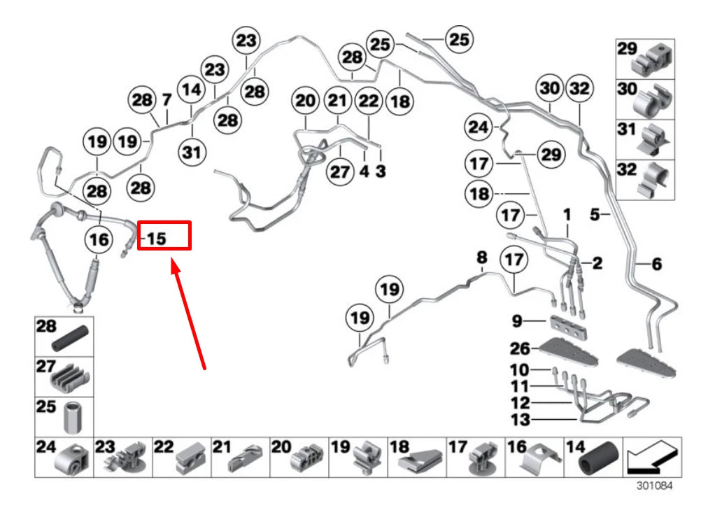 NEW BMW 7 F01, F02 FRONT BRAKE PIPE 6775261 34326775261 ORIGINAL