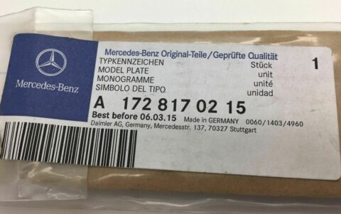 NEW MERCEDES BENZ SLK R172 REAR TAIL BOOTLID EMBLEM BADGE A1728170215 ORIGINAL
