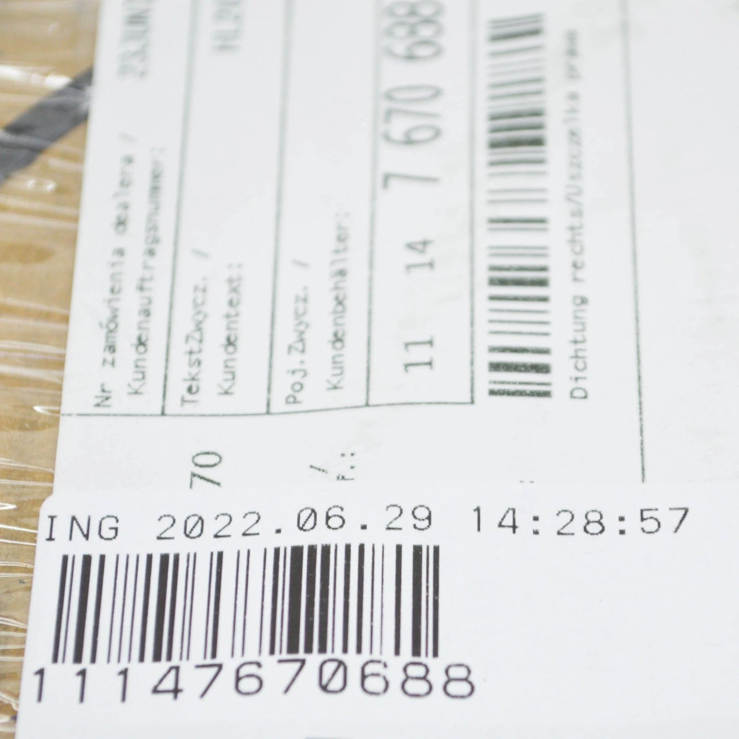 NEW BMW K70 F 700 GS ENGINE GOUSING COVER GASKET RIGHT 11147670688 ORIGINAL