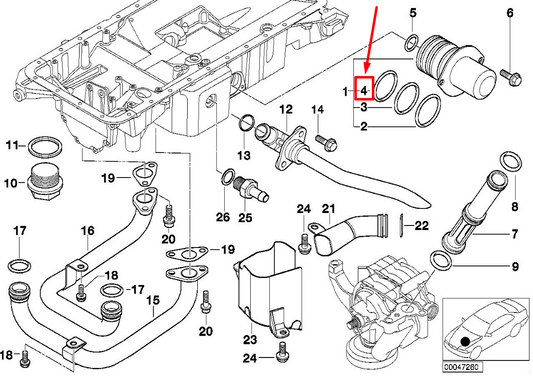 new bmw z8 roadster e52 scavenger oil pump o-ring 11137830112 7830112 original
