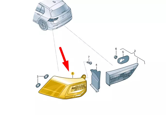 NEW VOLKSWAGEN GOLF MK8 REAR LEFT OUTER LED TAILLIGHT 5H0945207A ORIGINAL
