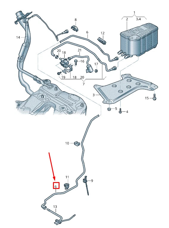 NEW AUDI A6 C8 FUEL TANK BREATHER LINE 4K0201991BE