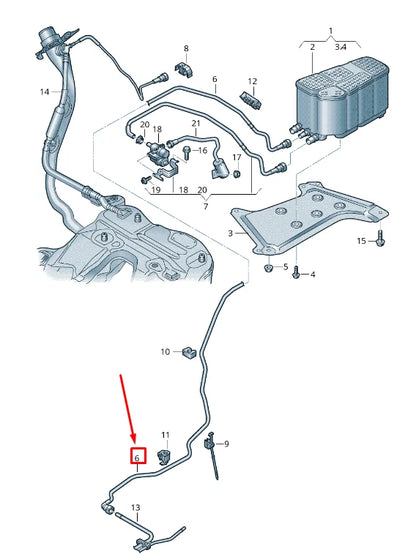 NEW AUDI A6 C8 FUEL TANK BREATHER LINE 4K0201991BE